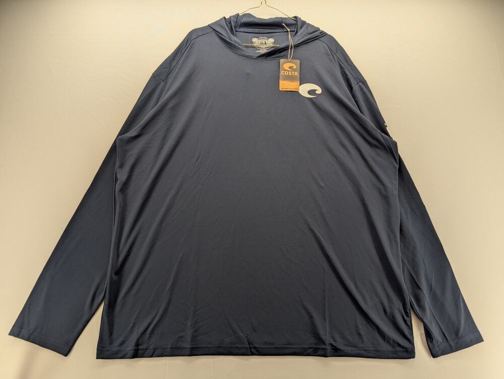 NWT Costa Hooded Technical Long Sleeve Shirt in NavyBlue sz XXL